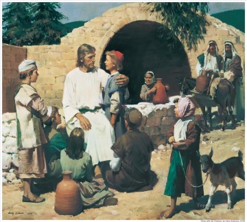 宗教的 Painting - キリストと子供たち